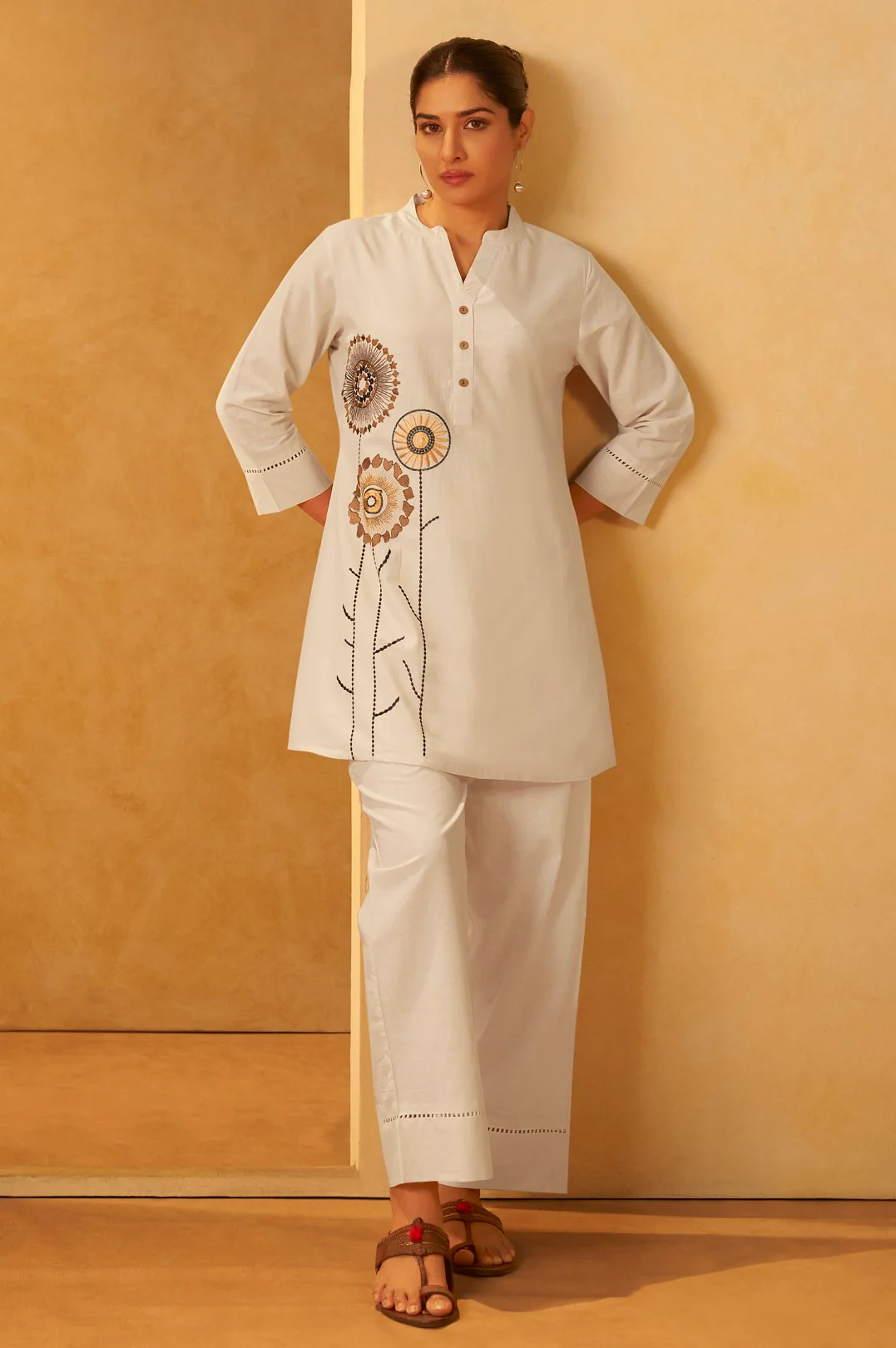 Rashtra Dove Embrodiery Cotton Co-ord Set - Image 5