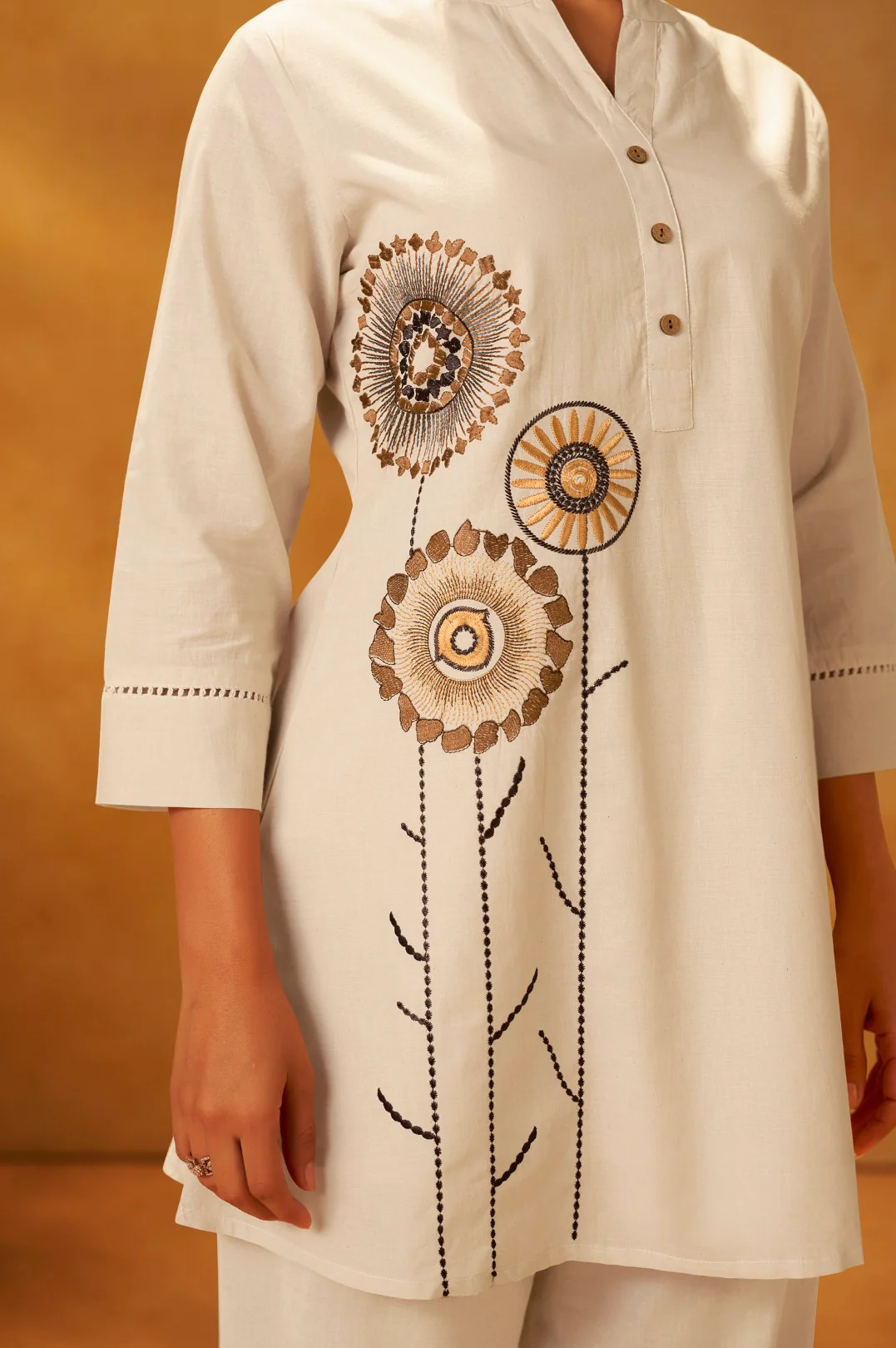 Rashtra Dove Embrodiery Cotton Co-ord Set - Image 7