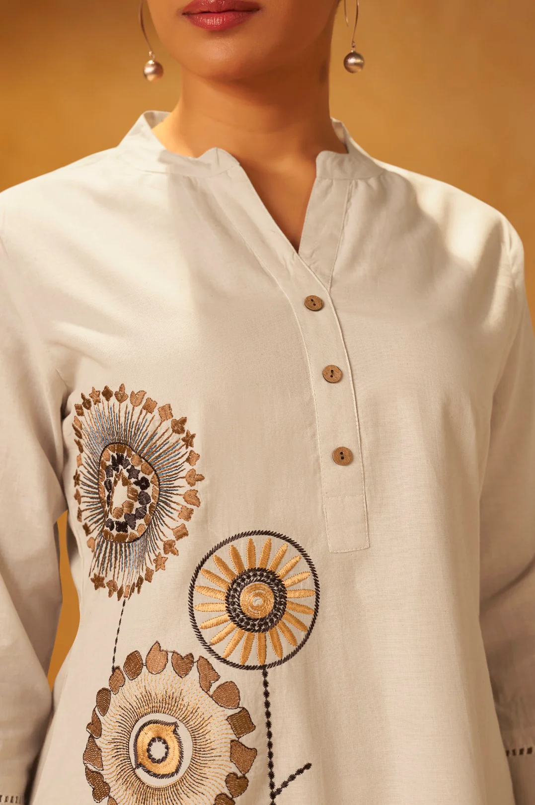 Rashtra Dove Embrodiery Cotton Co-ord Set - Image 8