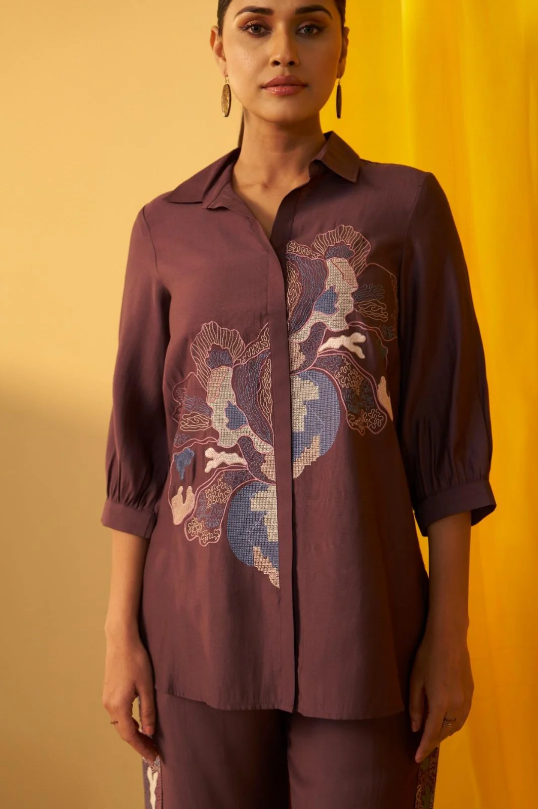 Tisca choccy embroidery co-ord set - Image 4