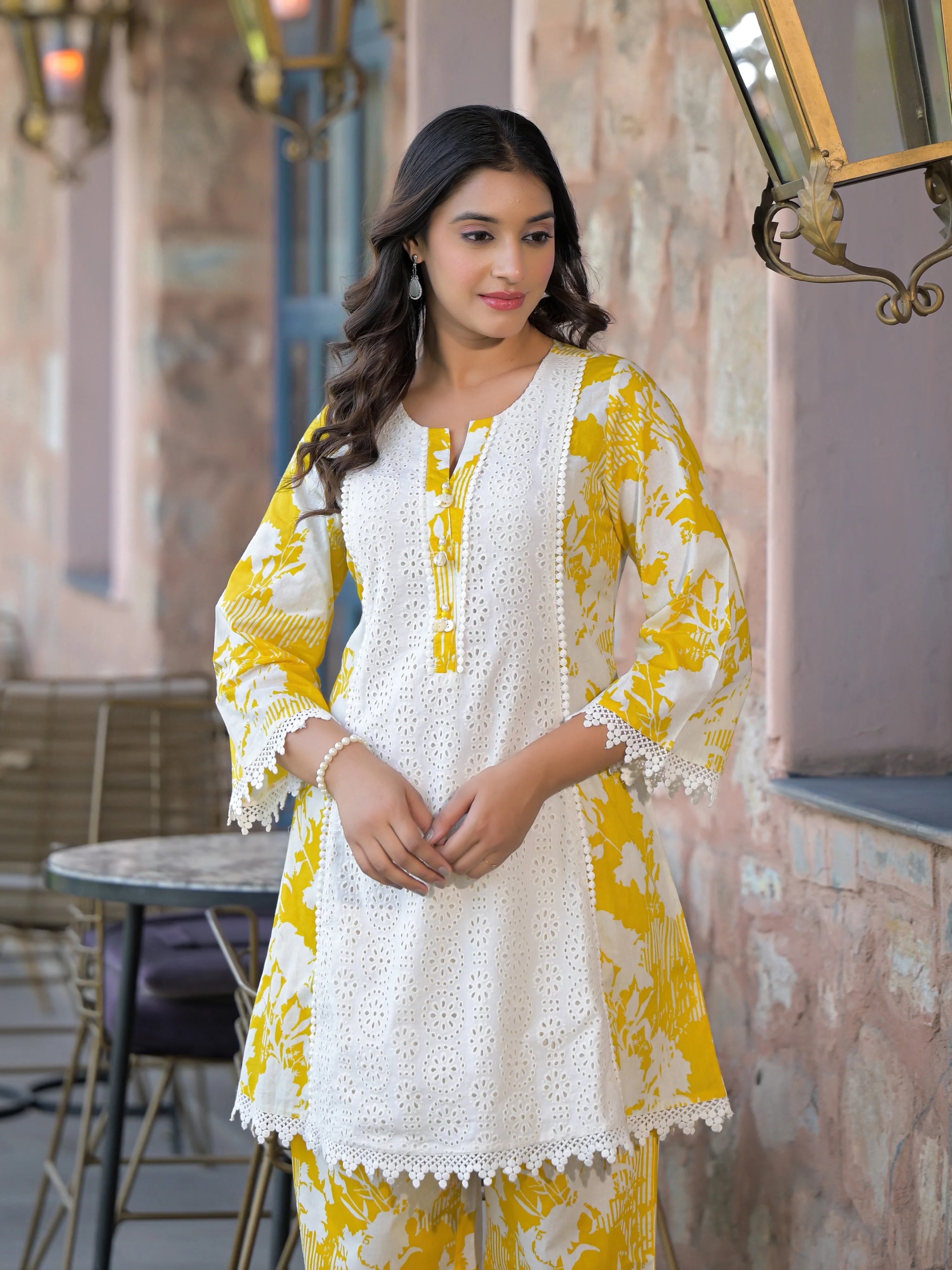 Bali Amber Schiffli Cotton Co-ord Set - Image 2