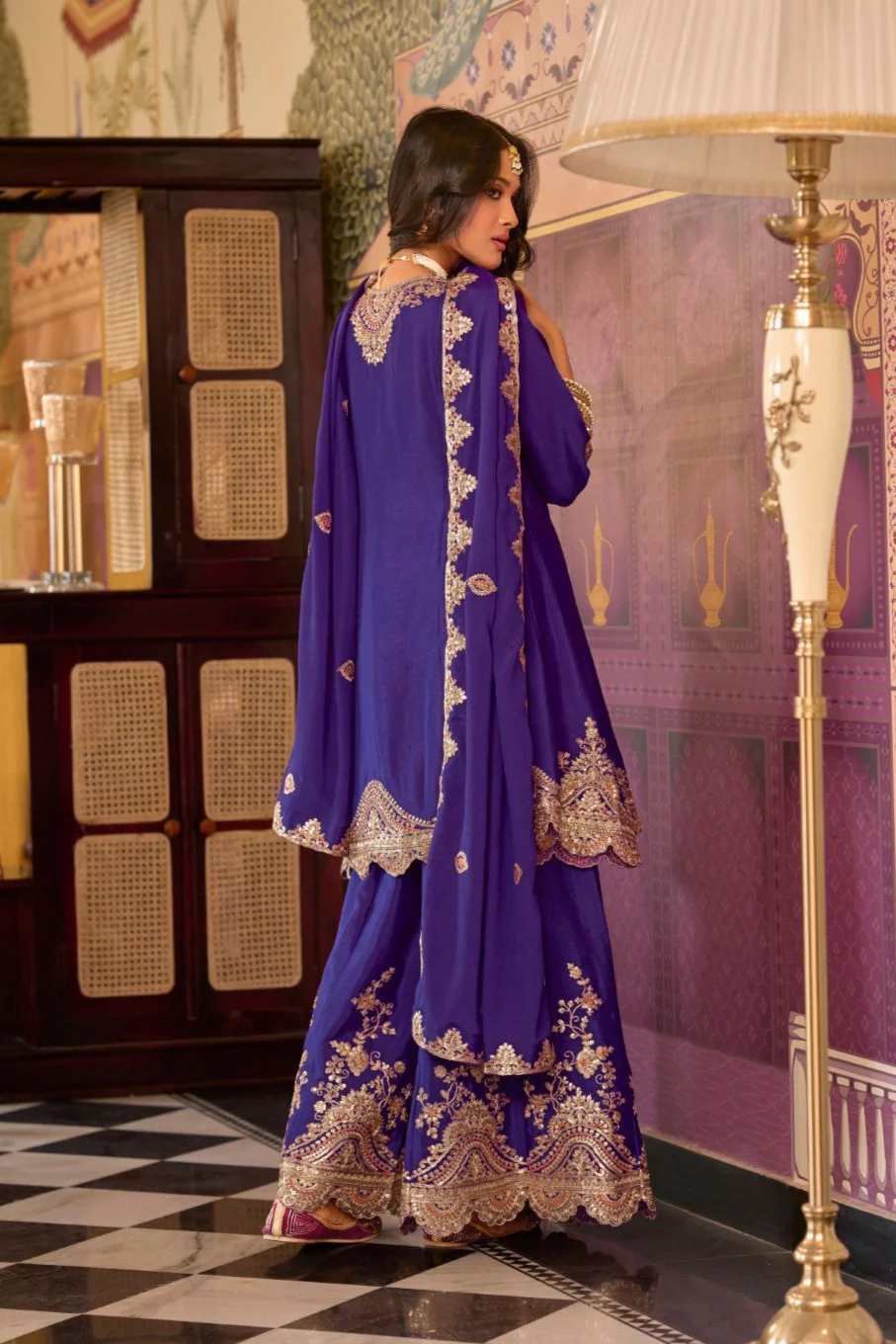 Rangrit orchid full work gharara set - Image 3