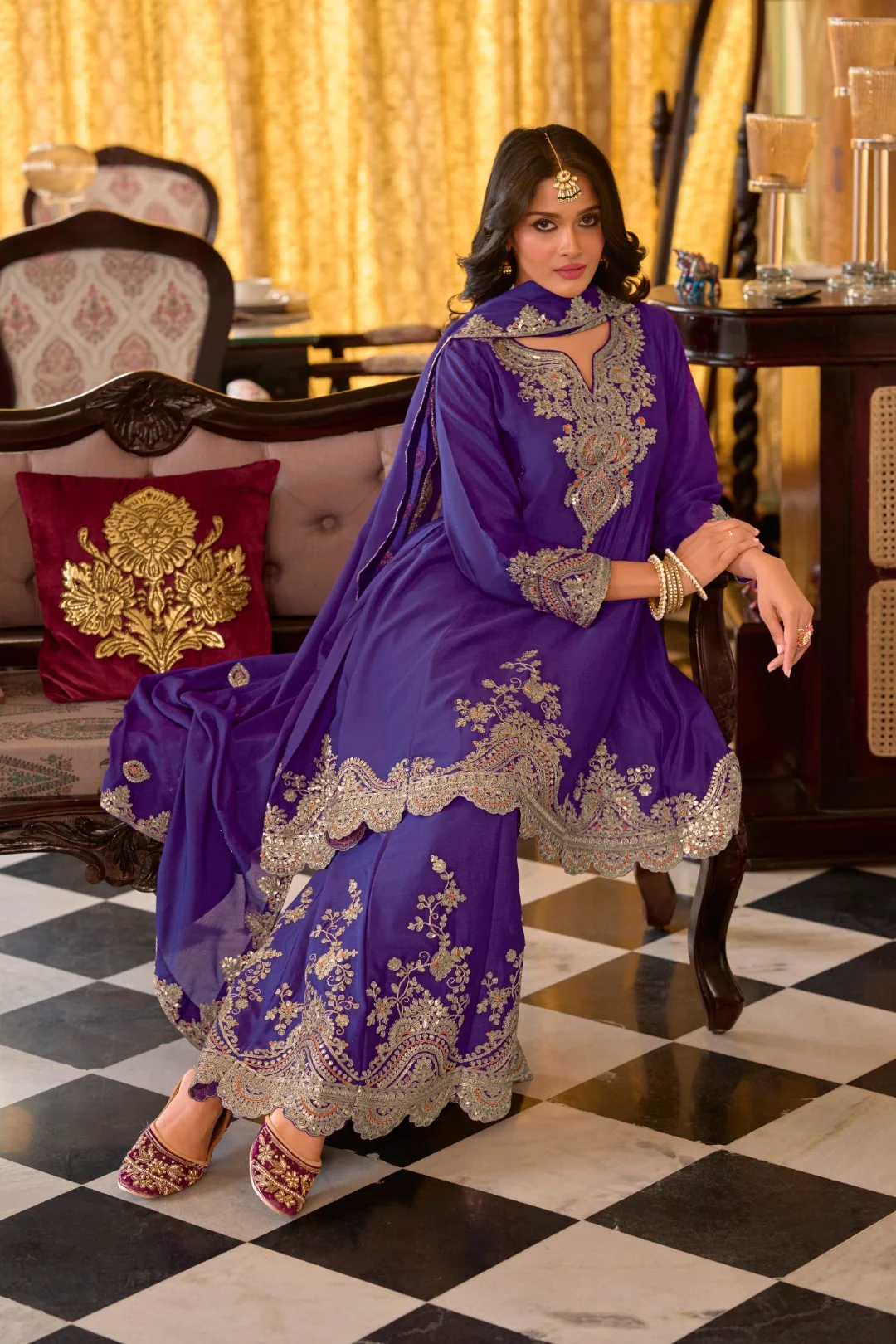 Rangrit orchid full work gharara set - Image 4