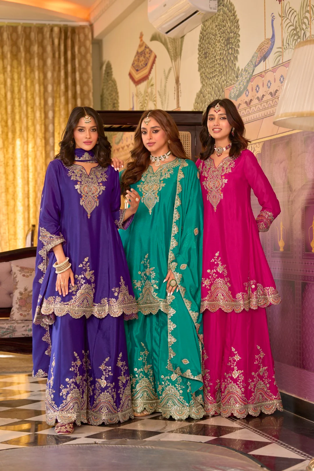 Rangrit orchid full work gharara set - Image 6