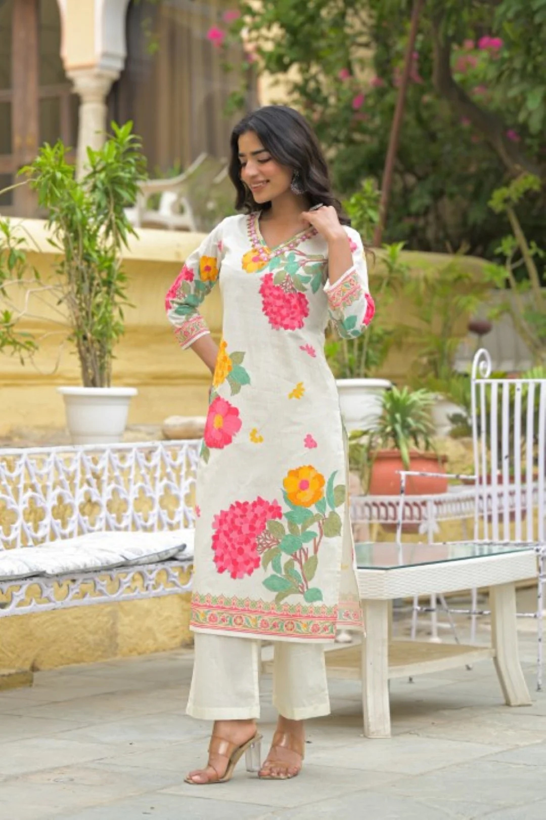Bali Titan Printed Cotton Kurta Pant Set - Image 4