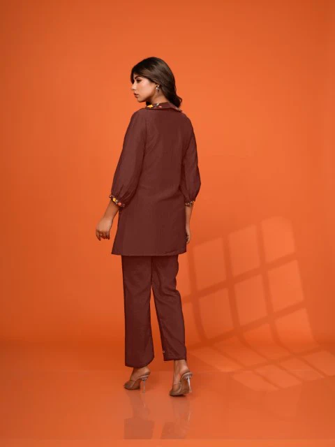 Darika Choco Embroidered Co-ord Set - Image 3