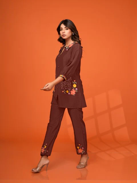 Darika Choco Embroidered Co-ord Set - Image 6