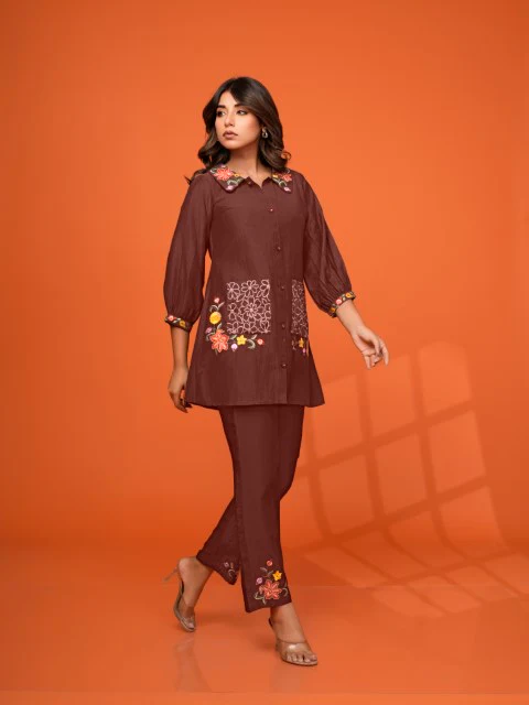 Darika Choco Embroidered Co-ord Set - Image 7