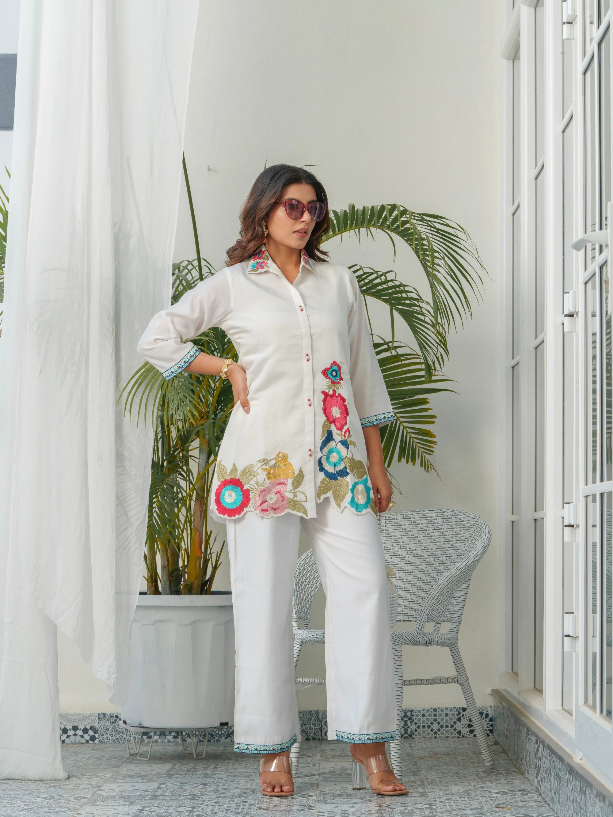 Tashvika Dove embroidery Co-oord Set - Image 13