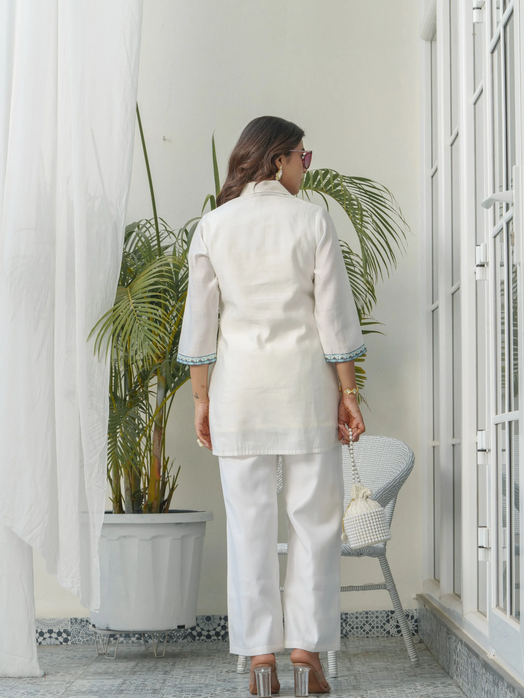 Tashvika Dove embroidery Co-oord Set - Image 3