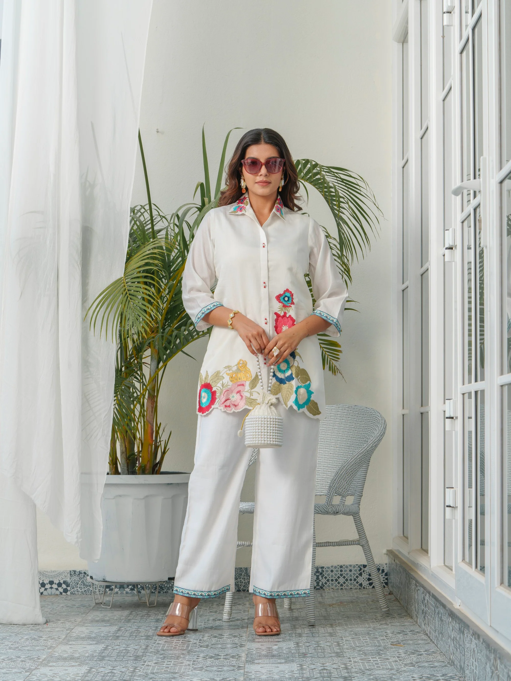 Tashvika Dove embroidery Co-oord Set - Image 8