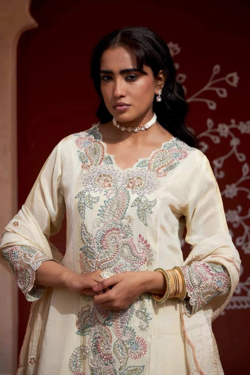 Mihika pearl full work suit set - Image 2