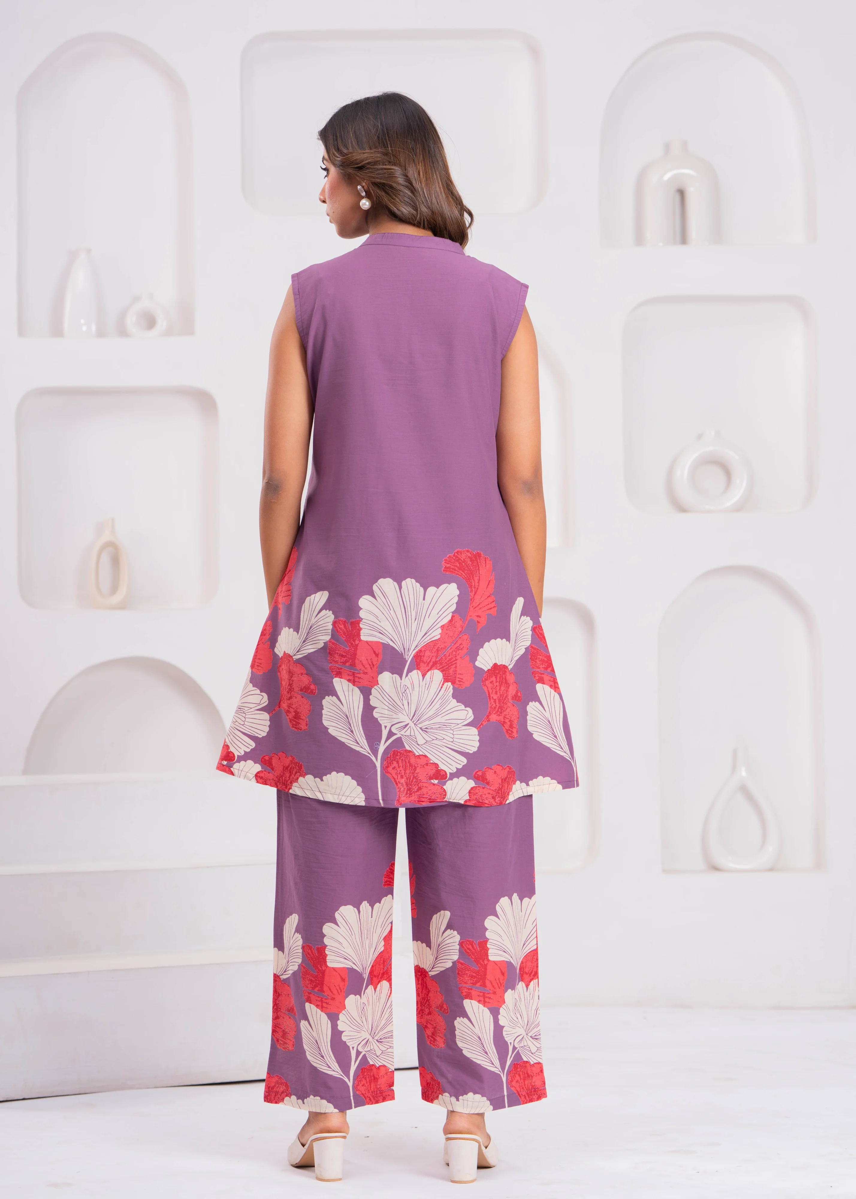 Maurya Garnet Printed Cotton Co-ord Set - Image 3