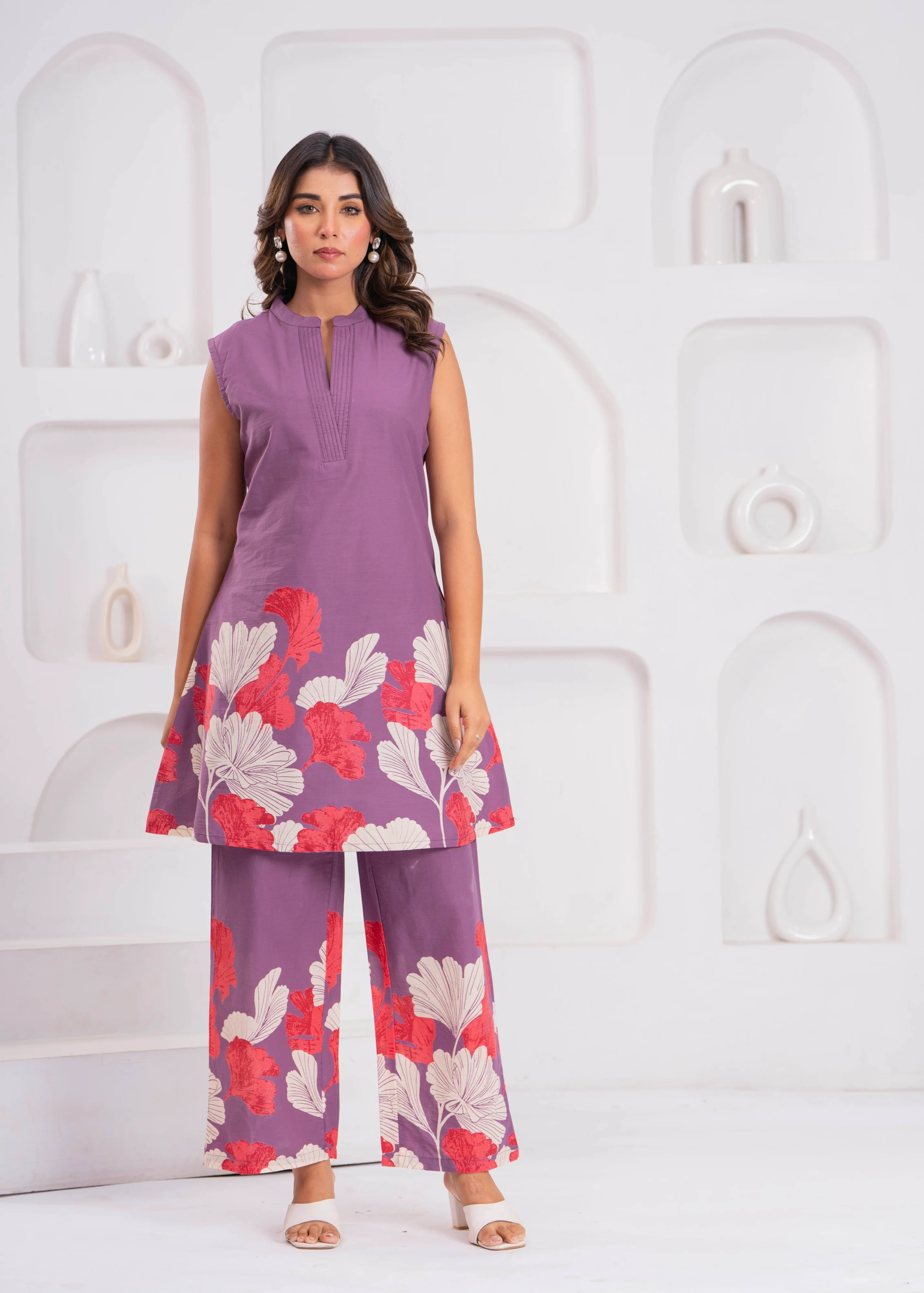 Maurya Garnet Printed Cotton Co-ord Set - Image 8
