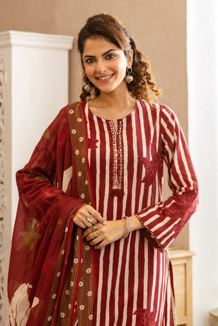 Karen auburn cotton suit set - Image 2