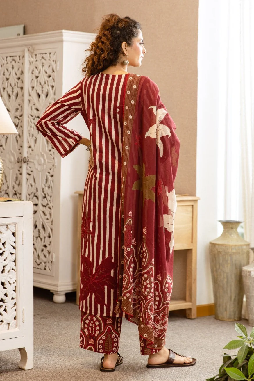 Karen auburn cotton suit set - Image 3