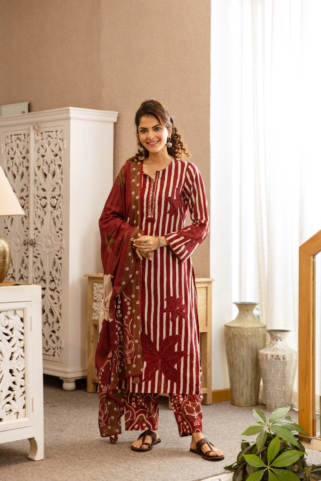 Karen auburn cotton suit set - Image 5