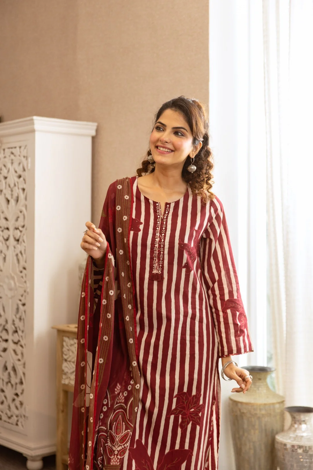 Karen auburn cotton suit set - Image 6