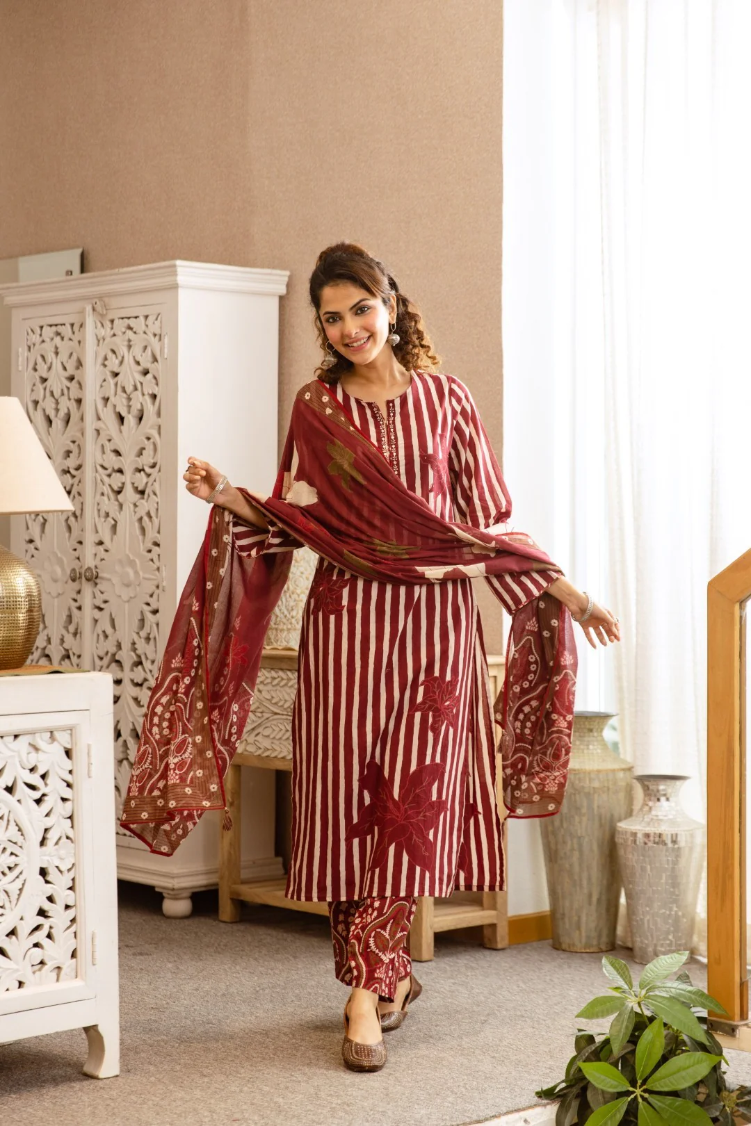 Karen auburn cotton suit set - Image 7