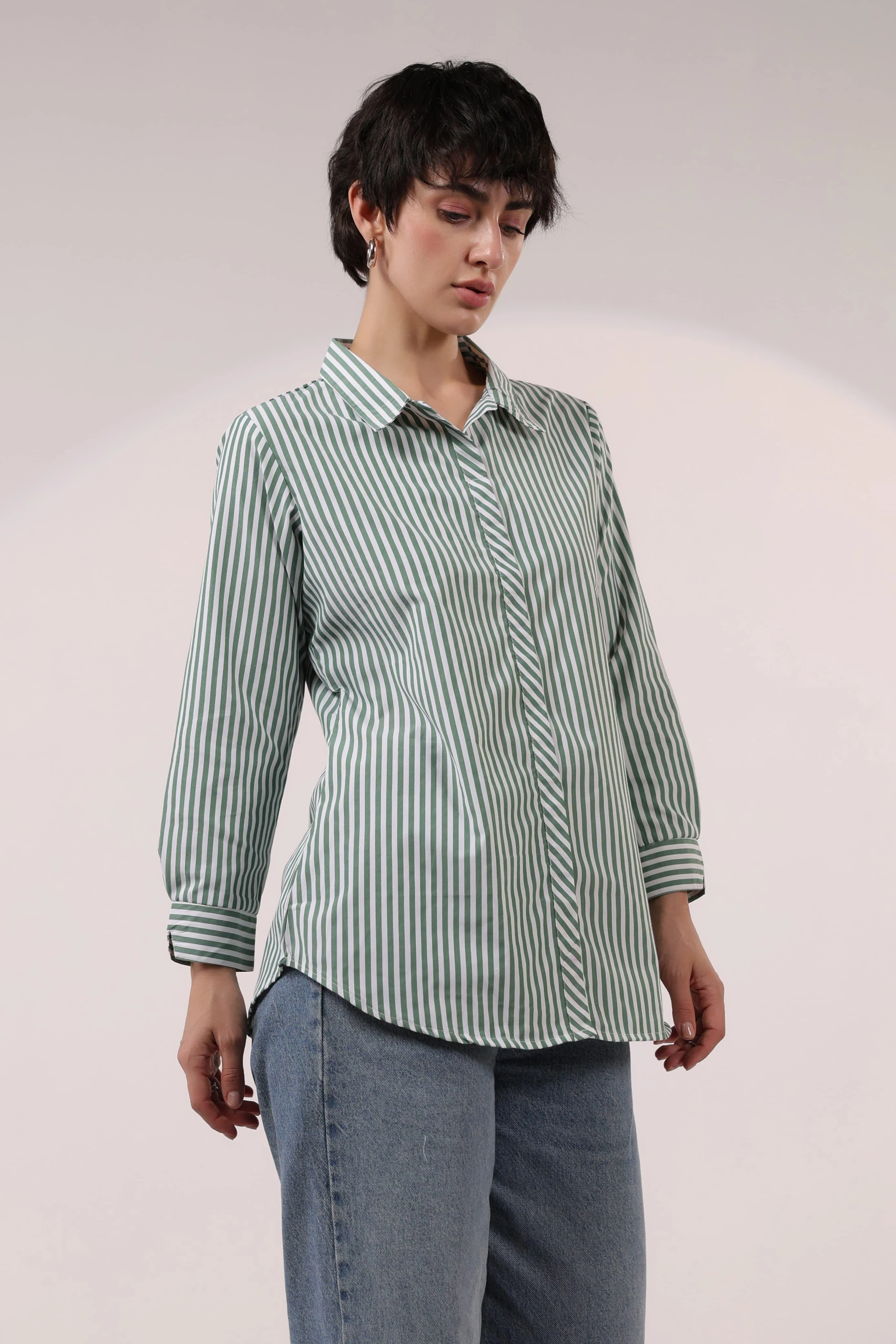 Kara Tiffany Stripes Cotton Shirt - Image 7