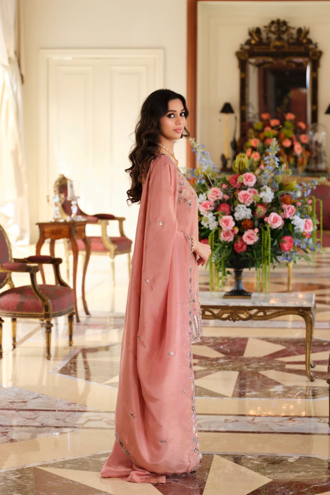 Areesa salmon full work suit set - Image 6