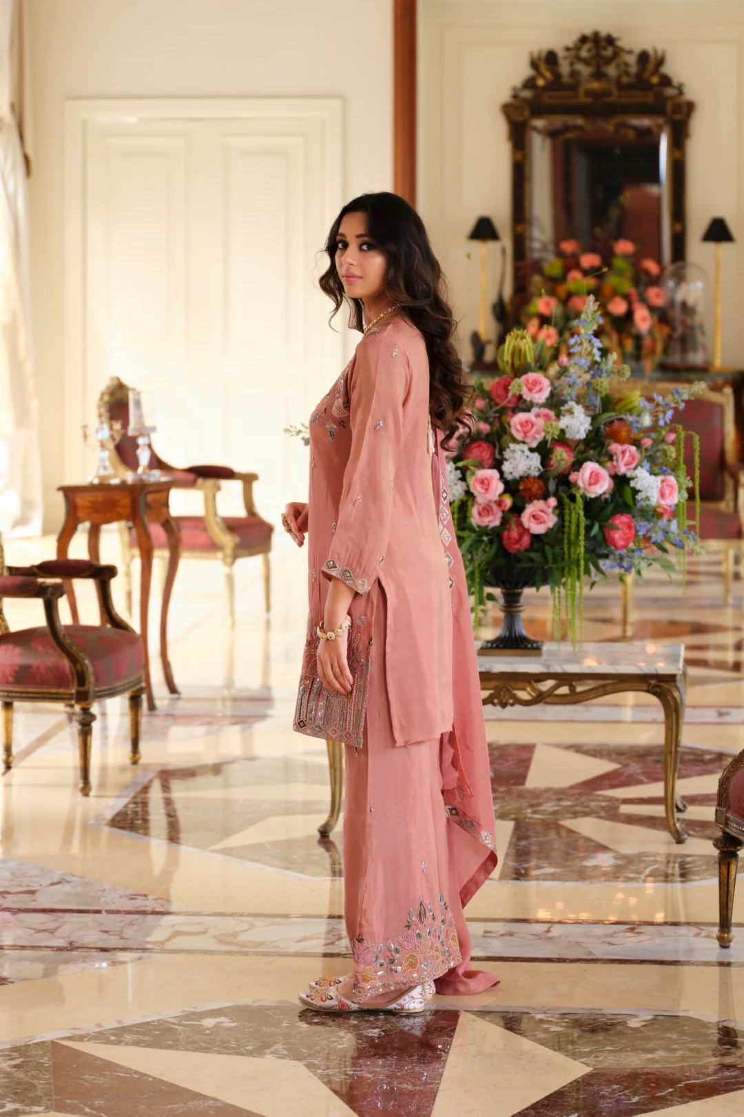 Areesa salmon full work suit set - Image 7