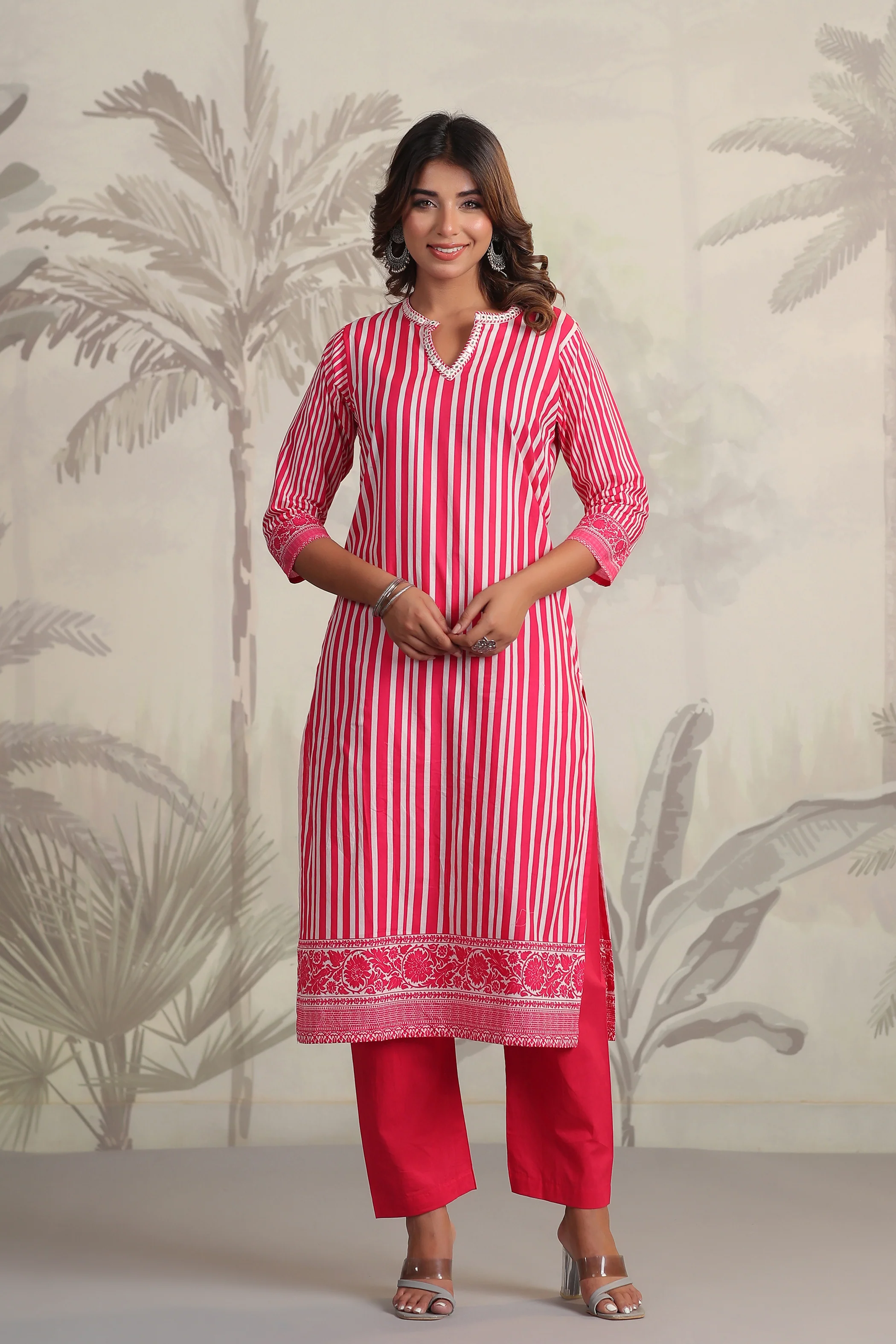 Yachi Crimson Cotton Suit Set - Image 8