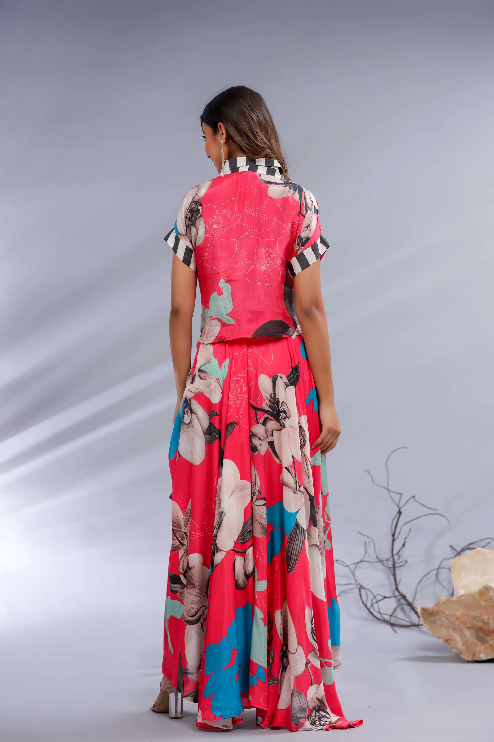 Bianca Candy Muslin Designer Drape Co-ord Set - Image 7