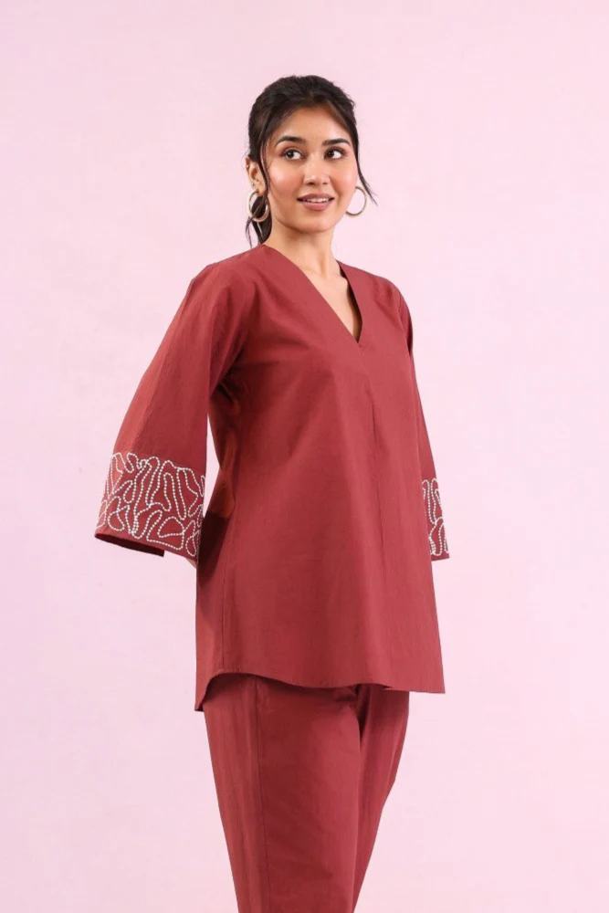 Raftar Jam Embroidery Cotton Co-ord Set - Image 2