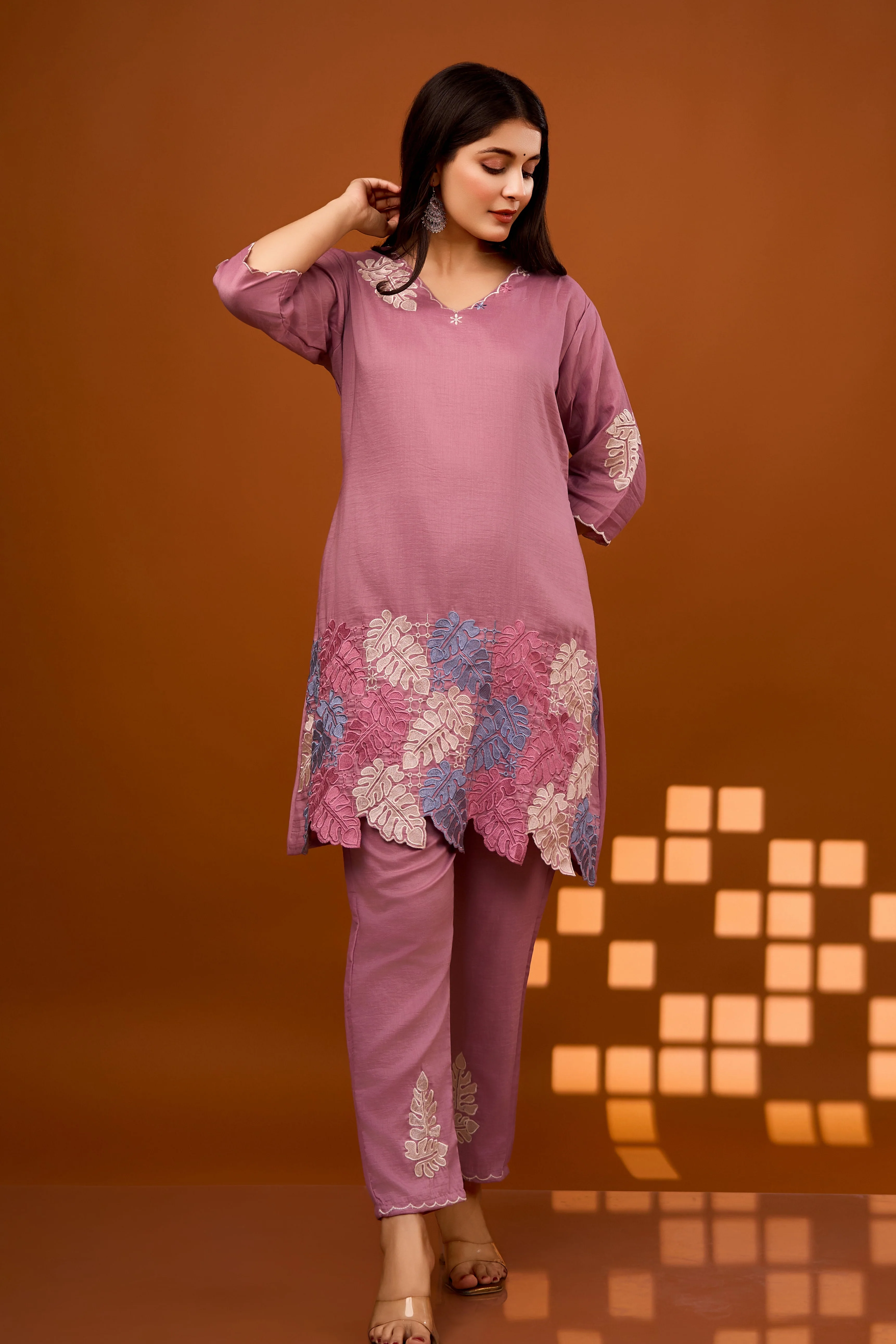 Nivedita Lilac Embrodiered Co-ord Set - Image 5