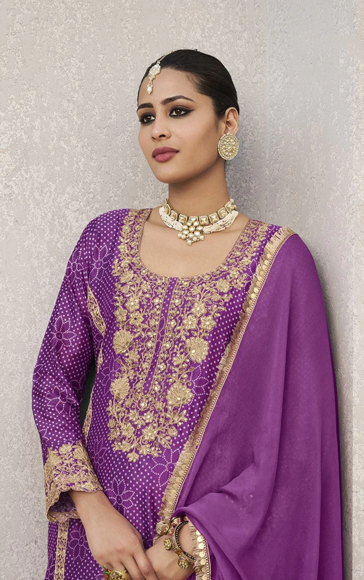 Zarkash Orchid Full Work Suit Set - Image 8