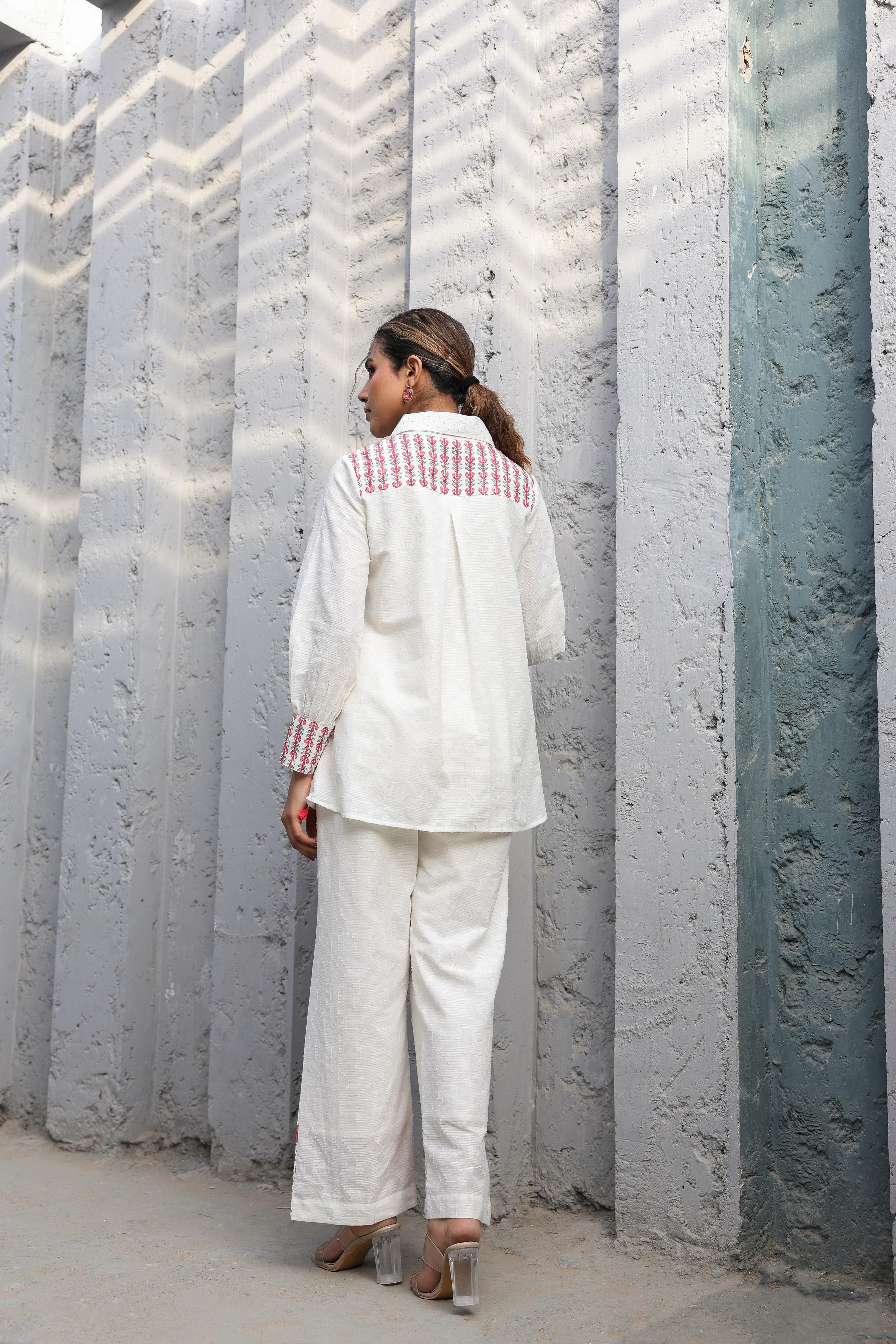 Tridhara Misri Cotton Embroidered Co-ord Set - Image 3