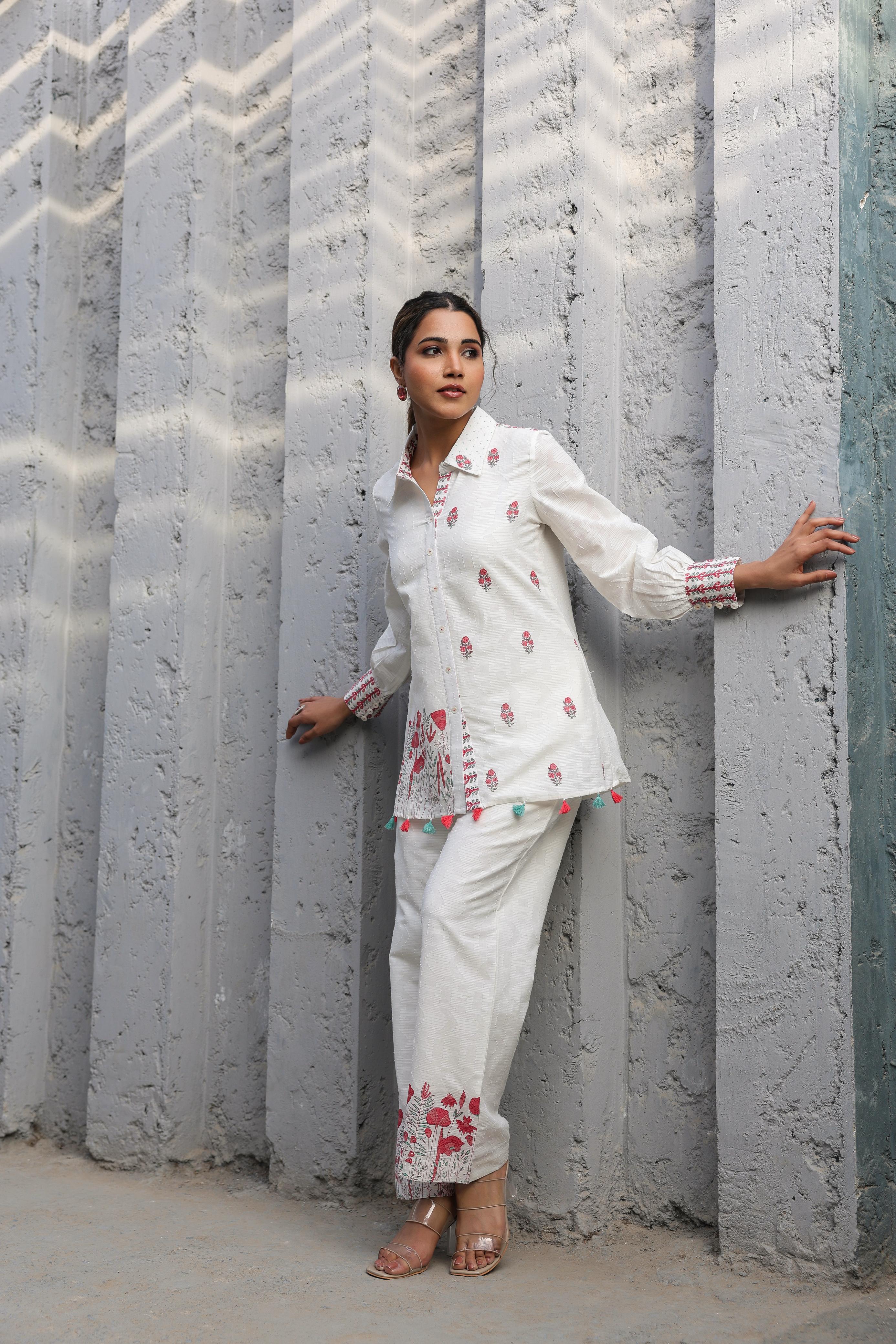 Tridhara Misri Cotton Embroidered Co-ord Set - Image 4
