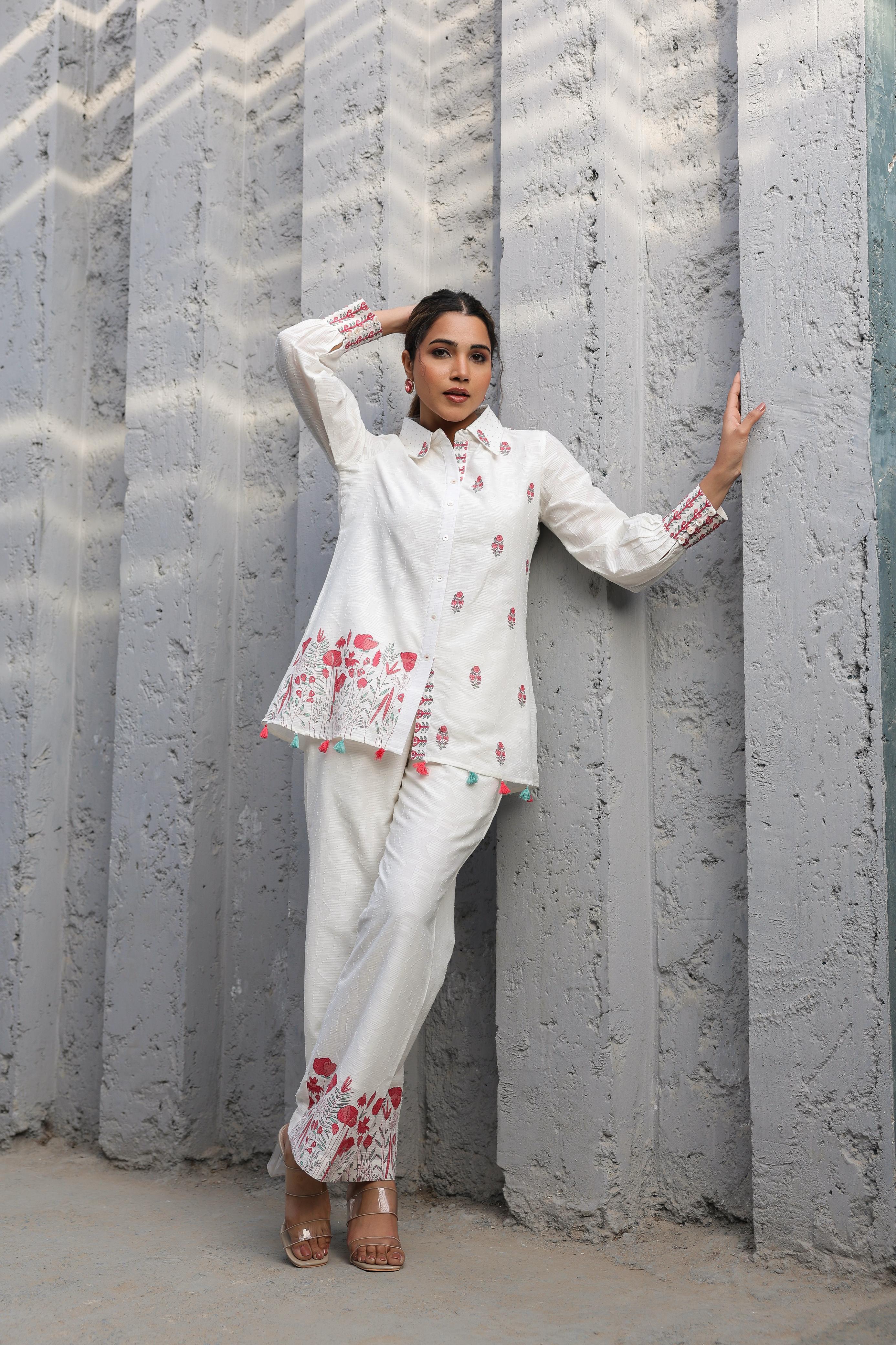 Tridhara Misri Cotton Embroidered Co-ord Set - Image 6