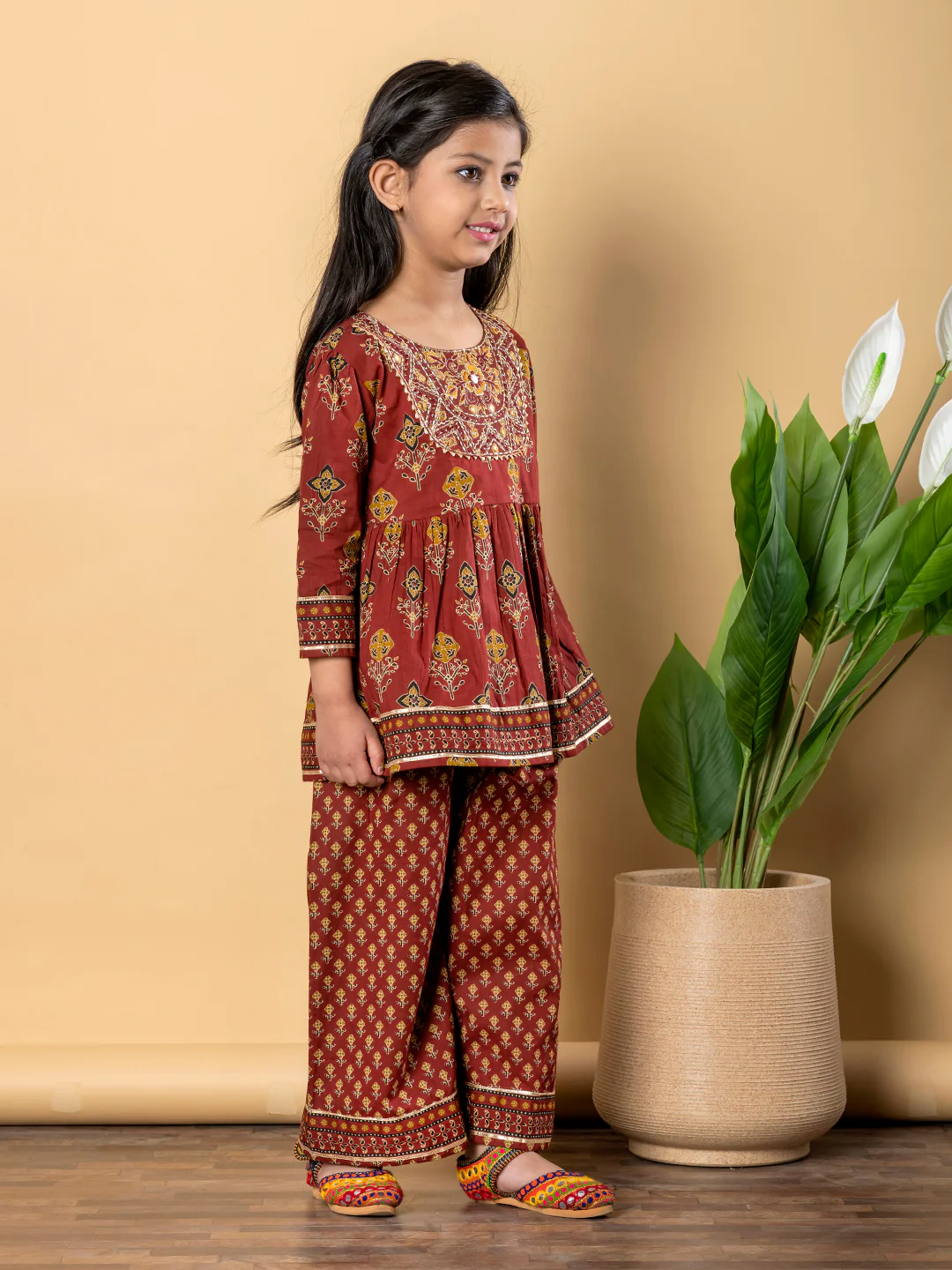 Indra Jam kids  Cotton Printed Kurta Pant Set - Image 3