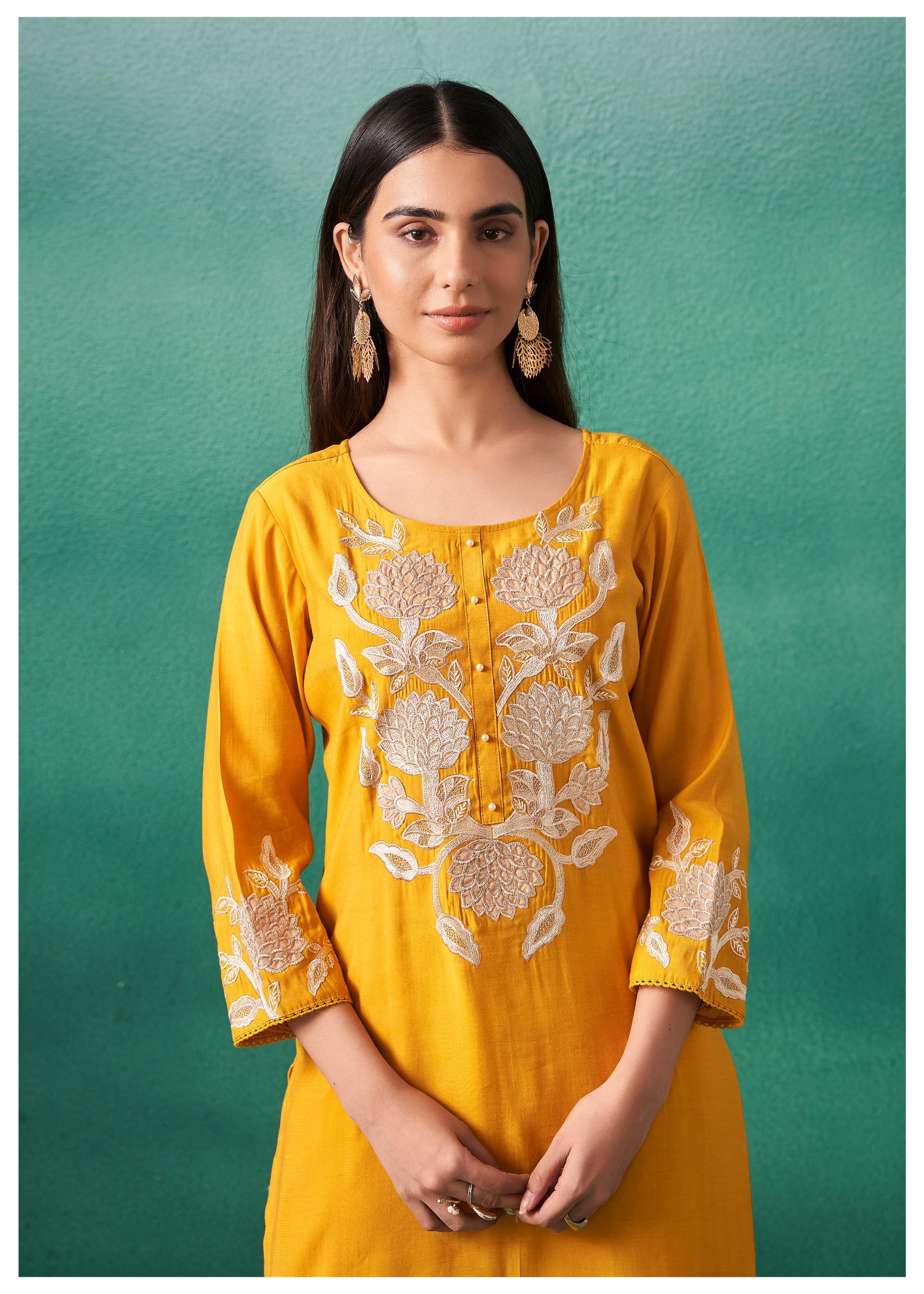 Nadira honey embroided Lawn suit set - Image 2