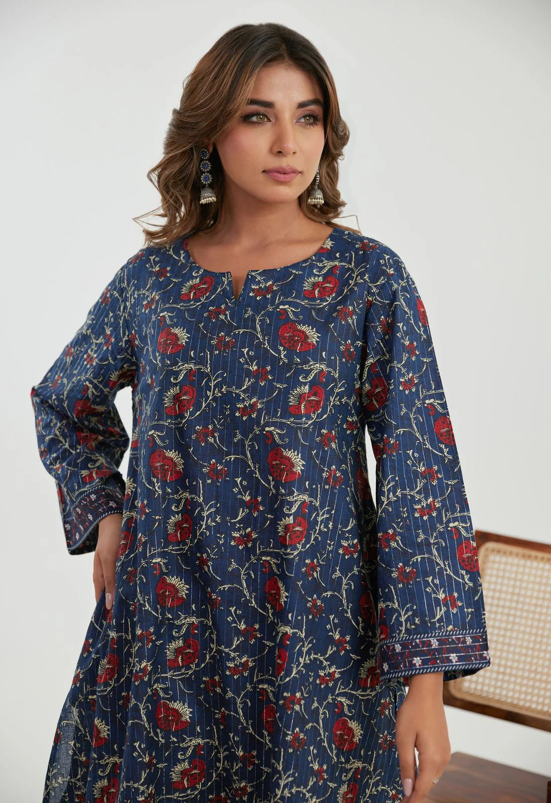 Samragi Navy Cotton Co-ord Set - Image 2