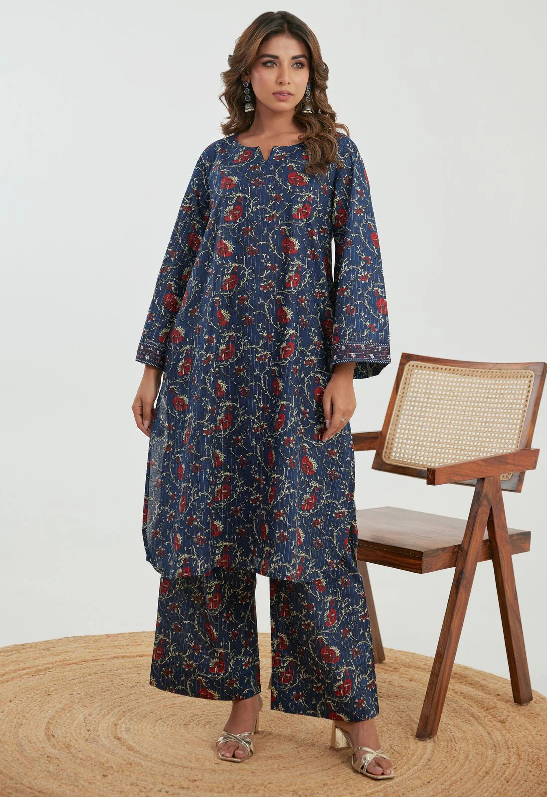 Samragi Navy Cotton Co-ord Set - Image 3