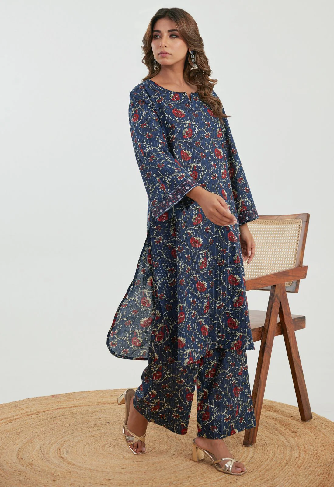 Samragi Navy Cotton Co-ord Set - Image 4