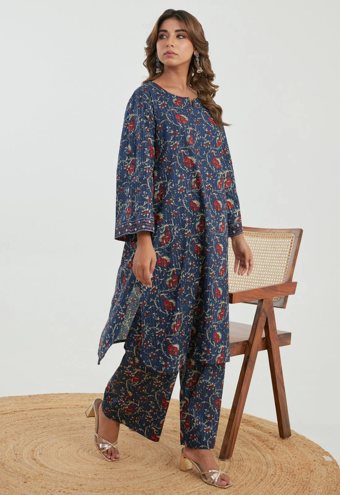Samragi Navy Cotton Co-ord Set - Image 5