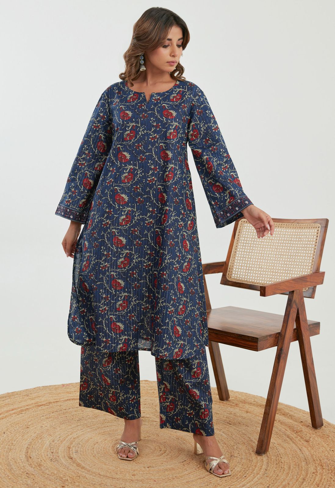 Samragi Navy Cotton Co-ord Set - Image 6