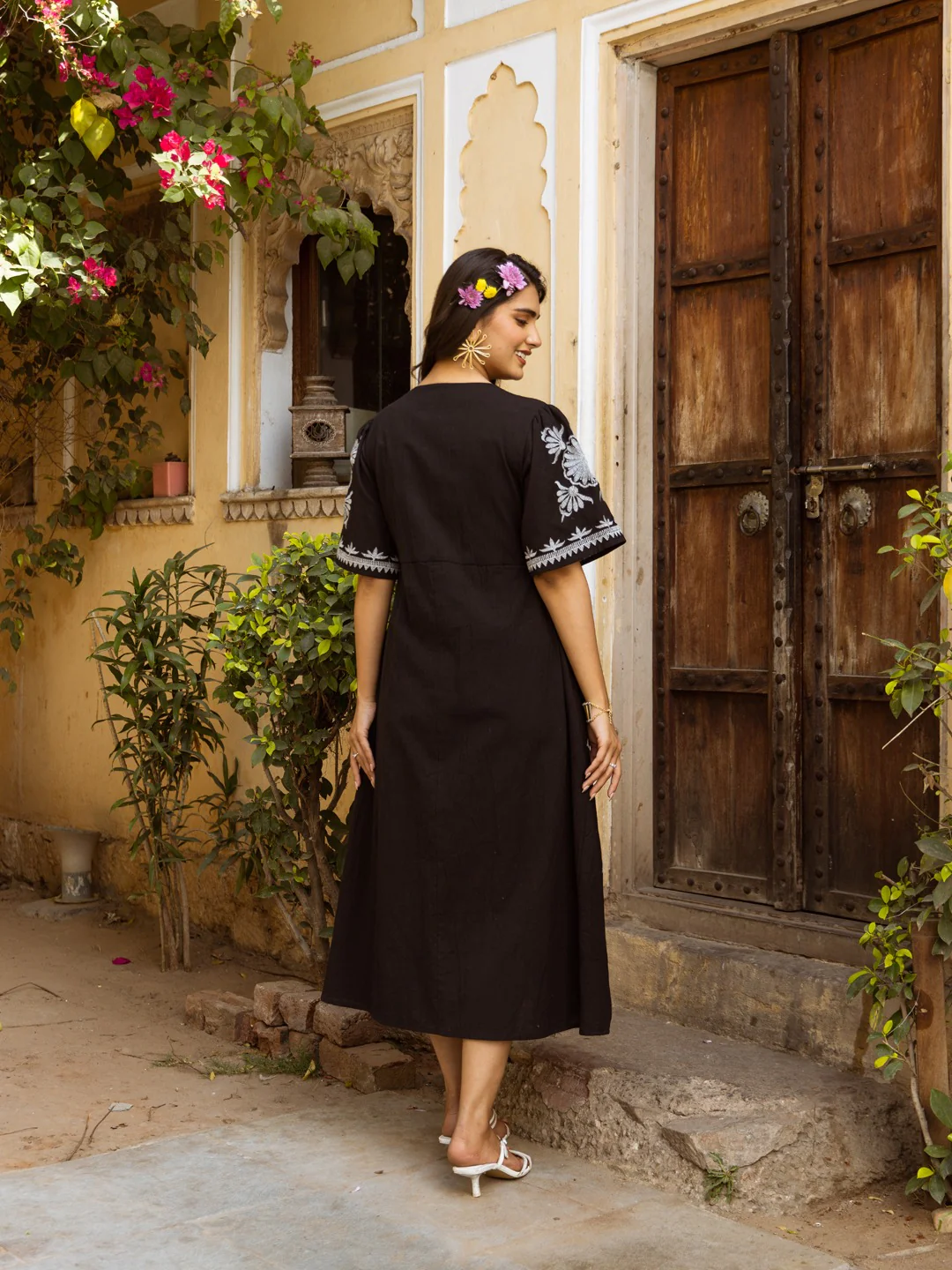 Viva Jade embroidery Cotton Dress - Image 3