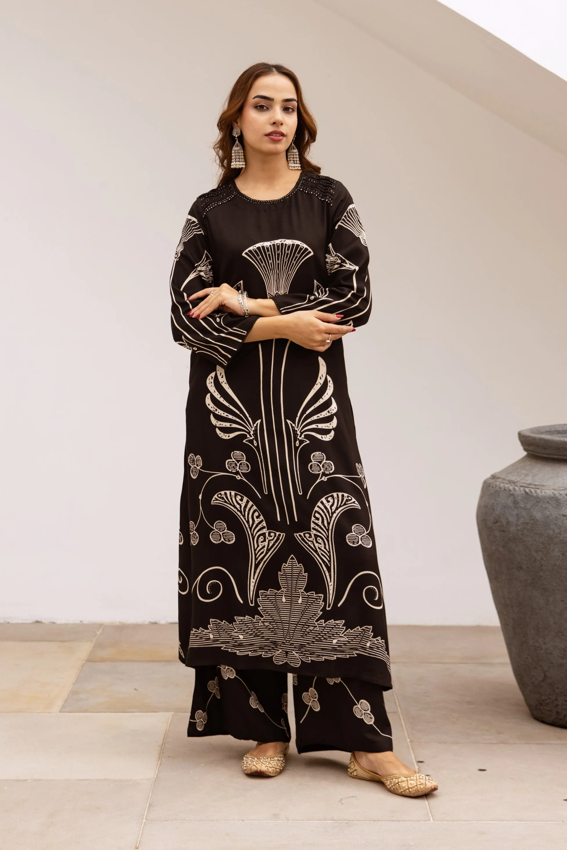 Bakul sable printed kurta pant set - Image 4