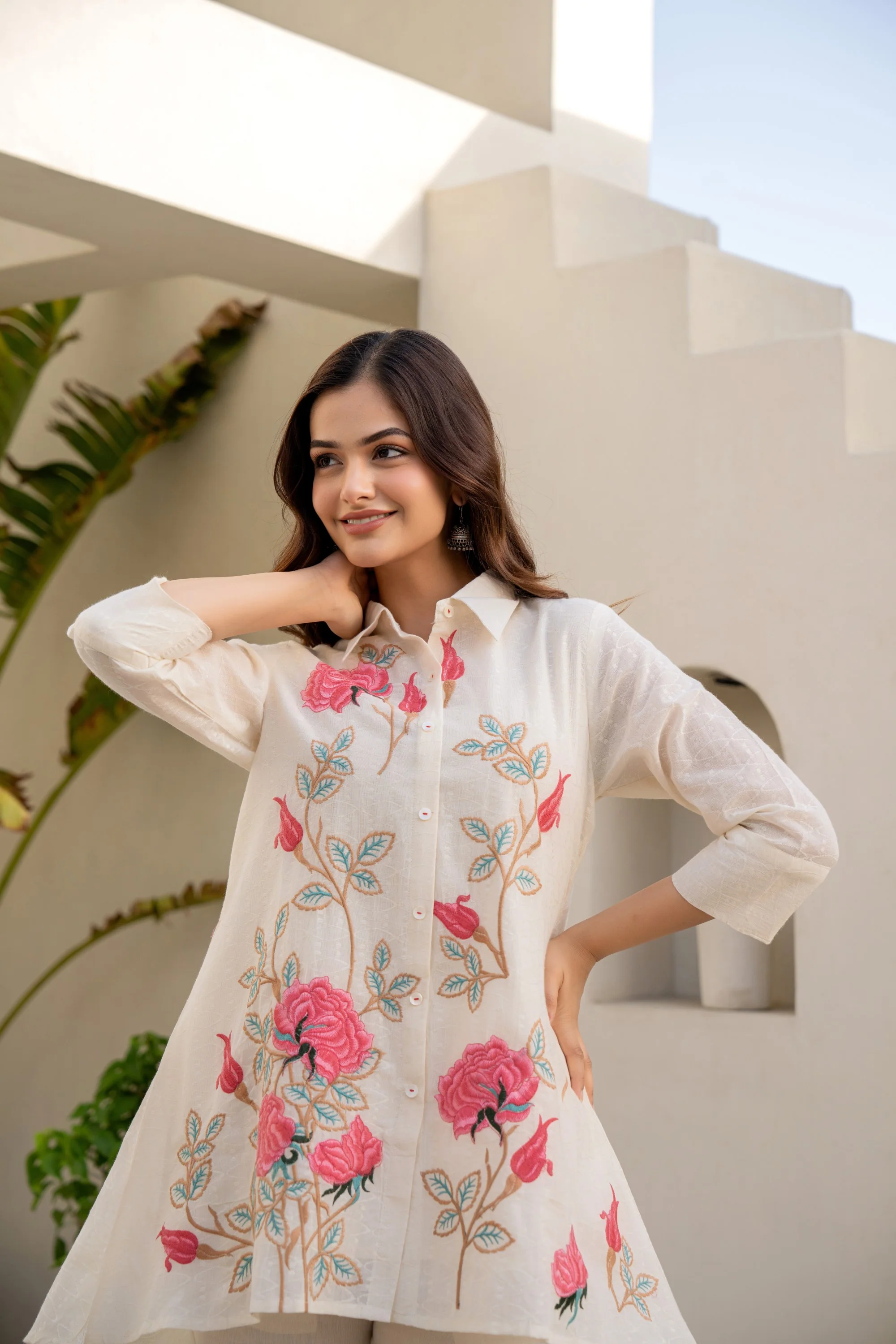 SNEHA BRINK EMBROIDERED COTTON CO-ORD SET - Image 6
