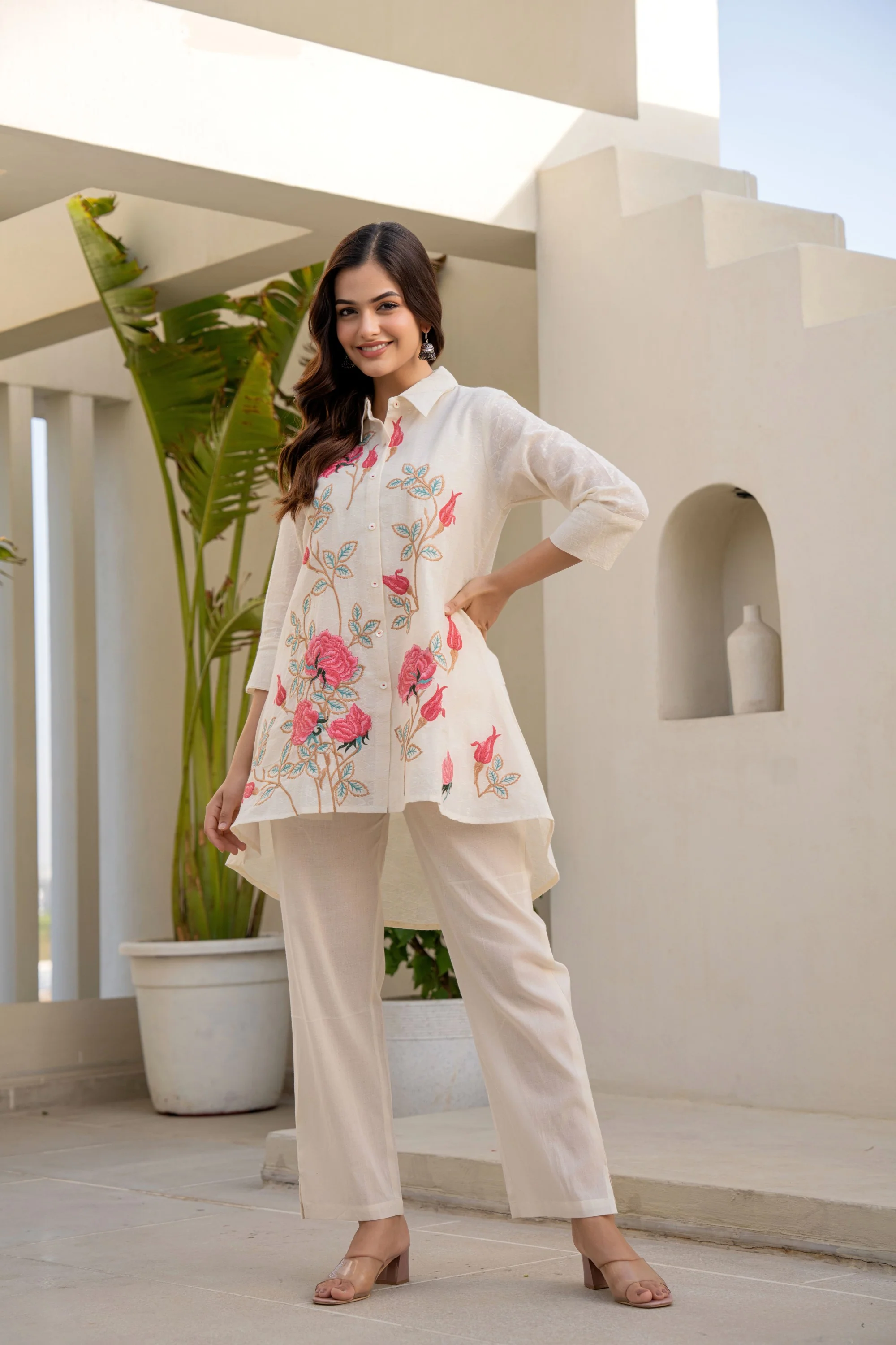 SNEHA BRINK EMBROIDERED COTTON CO-ORD SET - Image 7