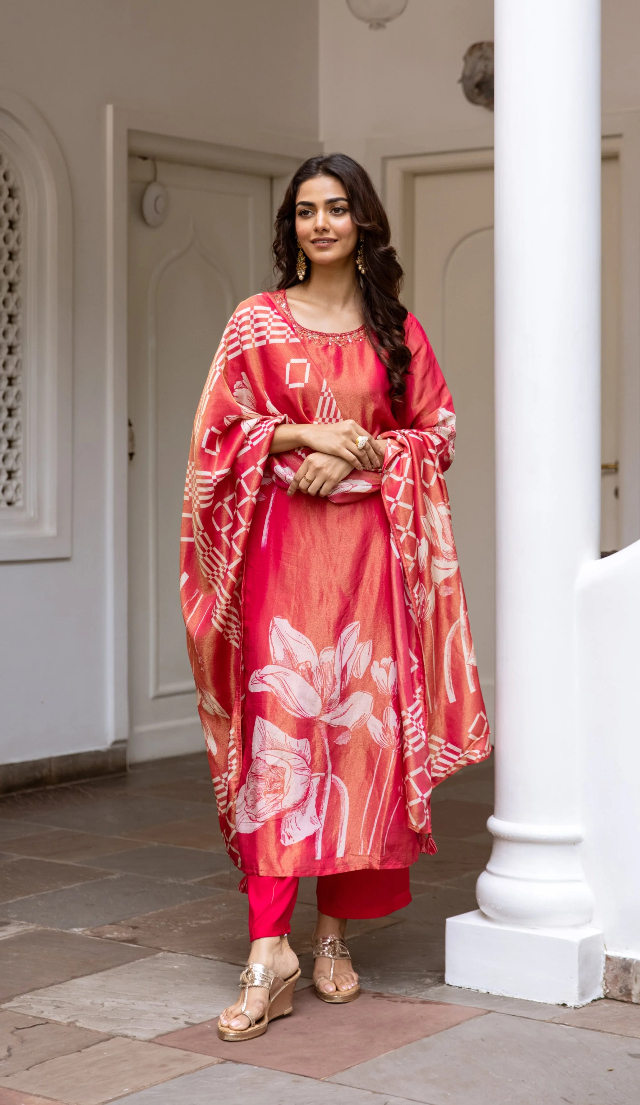 Bakul Vermi Premium Shimmer  Suit set - Image 4