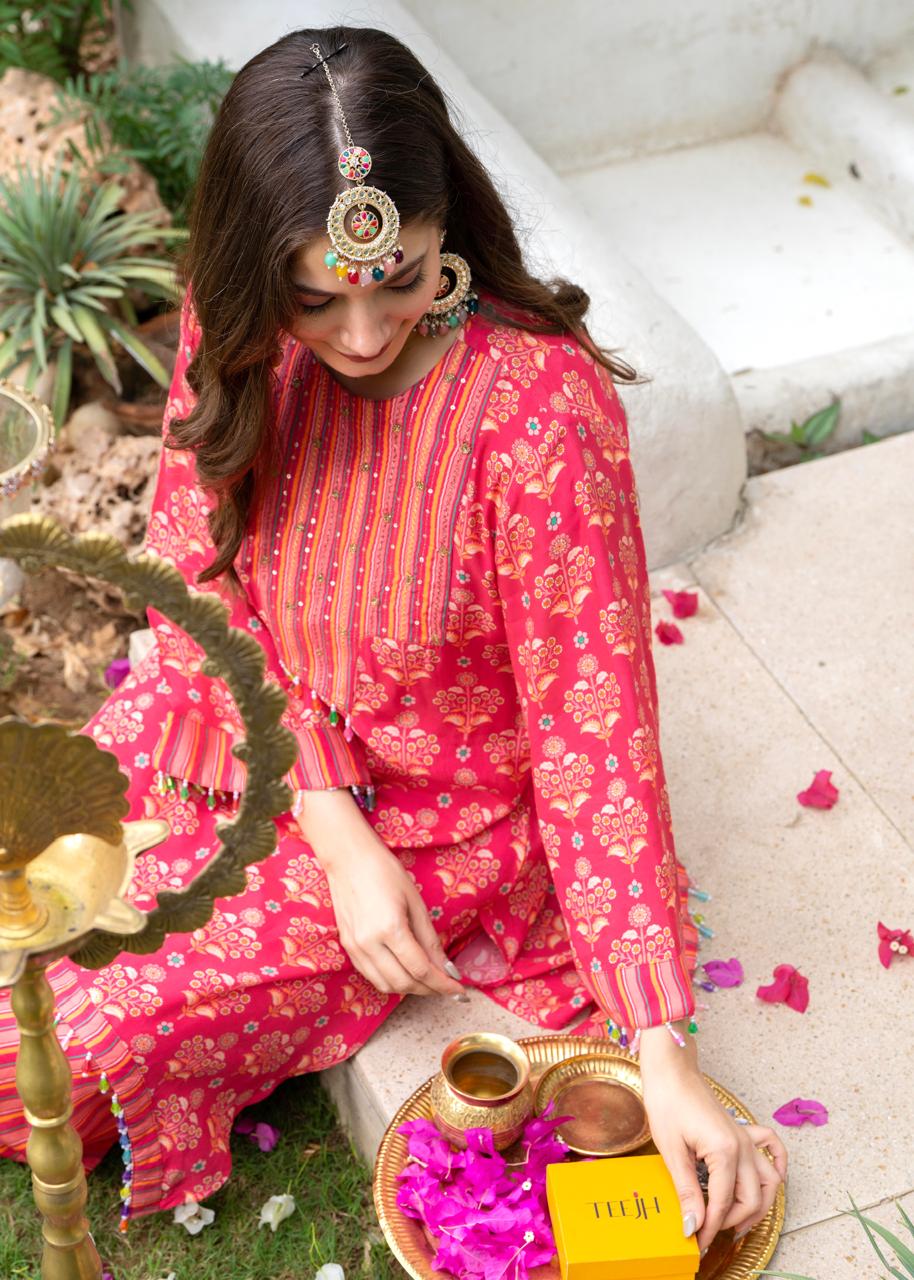 Jayti Raspberry Muslin co-ord set - Image 18