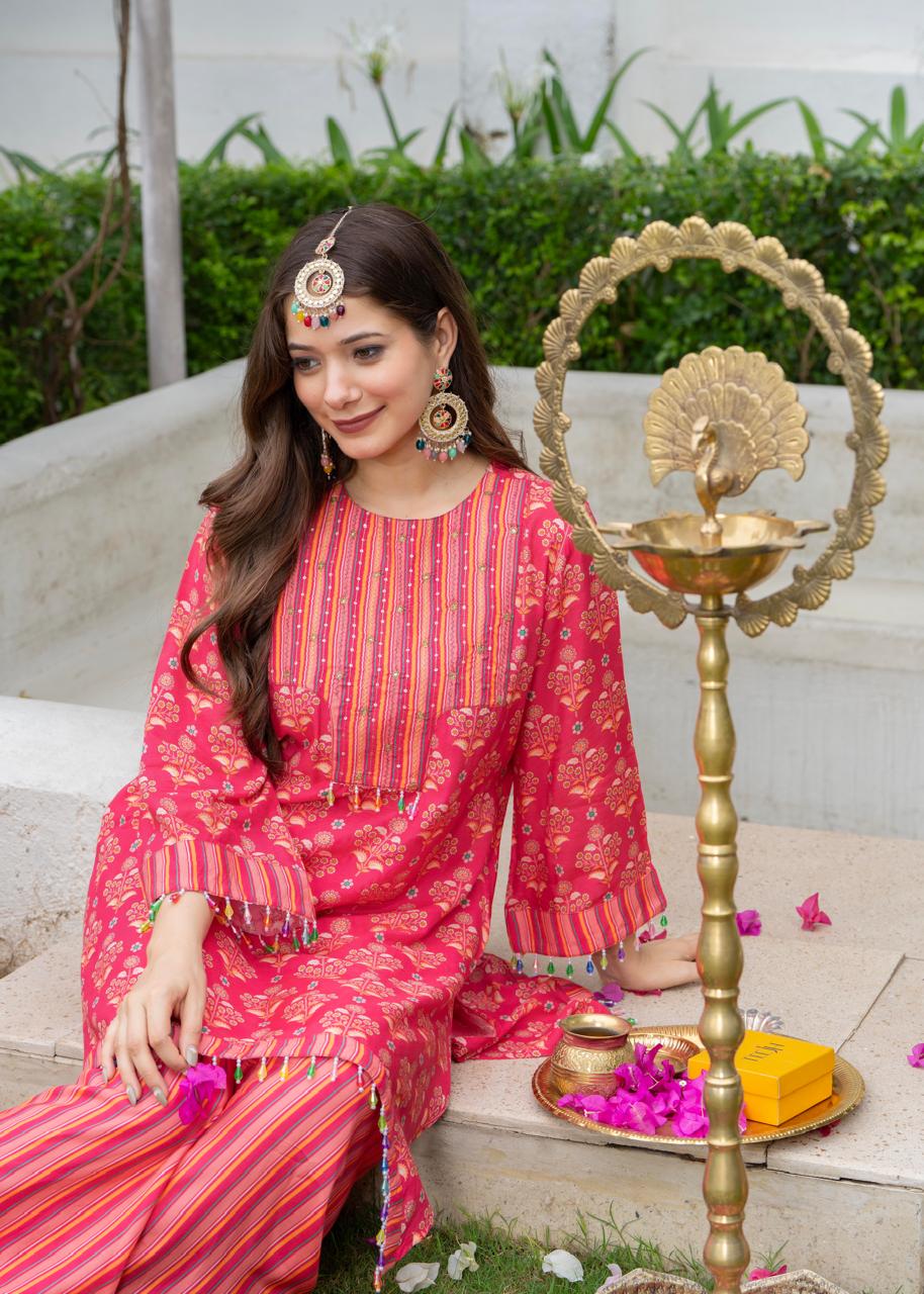 Jayti Raspberry Muslin co-ord set - Image 21