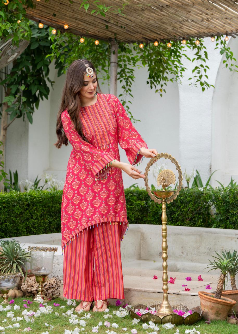 Jayti Raspberry Muslin co-ord set - Image 5