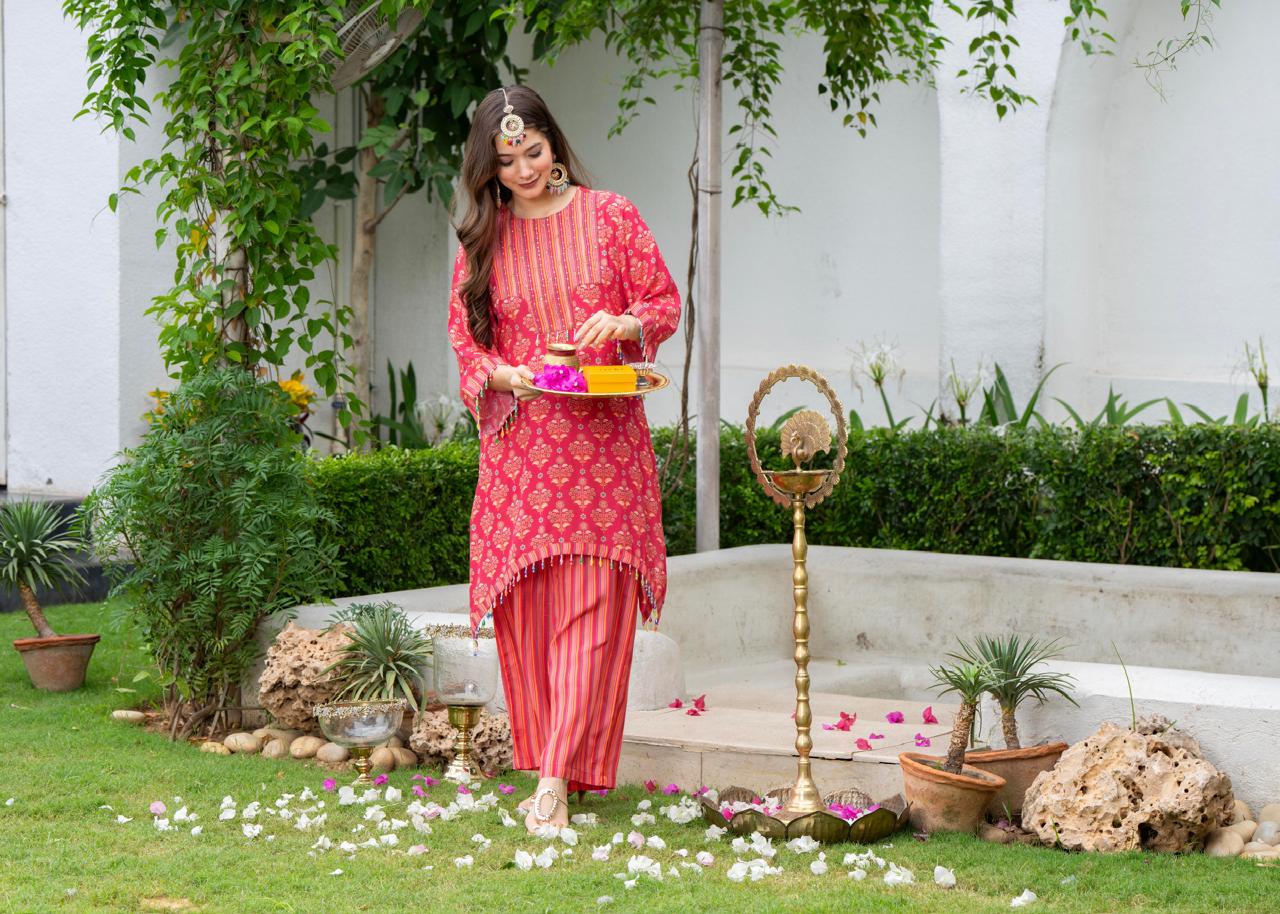 Jayti Raspberry Muslin co-ord set - Image 7